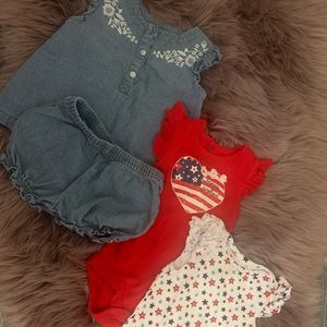 America’s Sweetheart bodysuits (2) & denim outfit